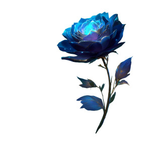Glowing Blue Rose V4 Vinyl Car Decal Sticker – Waterproof & UV-Resistant 3.4133333333333336"