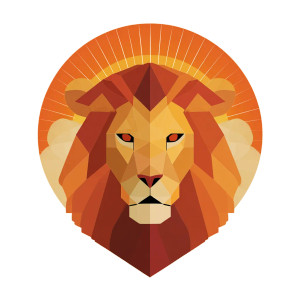 Friendly Geometric Lion Vinyl Car Decal Sticker – Waterproof & UV-Resistant 6.826666666666667"