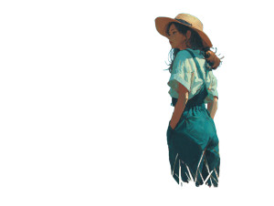 Summer Countryside Woman Vinyl Car Decal Sticker – Waterproof & UV-Resistant 6.1866666666666665"