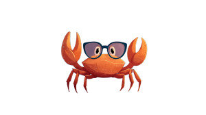 Nerdy Beach Crab Vinyl Car Decal Sticker – Waterproof & UV-Resistant 5.4