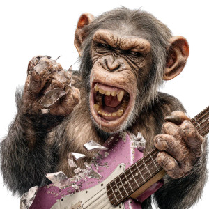 Raging Chimpanzee Bass Vinyl Car Decal Sticker – Waterproof & UV-Resistant 6.826666666666667"