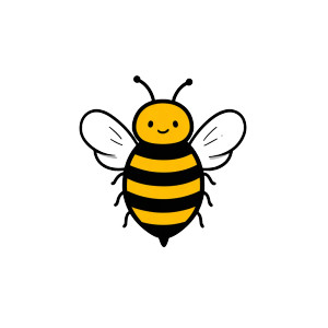 Cartoon Bumble Bee V3 Vinyl Car Decal Sticker – Waterproof & UV-Resistant 3.4133333333333336"