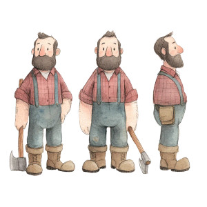 Woodcutter Character Design Vinyl Car Decal Sticker – Waterproof & UV-Resistant 3.4133333333333336"