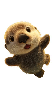 Baby Sea Otter Vinyl Car Decal Sticker – Waterproof & UV-Resistant 9.706666666666667"