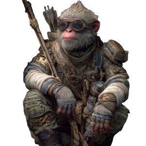 Monkey Ranger Vinyl Car Decal Sticker – Waterproof & UV-Resistant 3.4133333333333336"