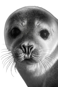 Baby Seal Portrait V2 Vinyl Car Decal Sticker – Waterproof & UV-Resistant 4.4