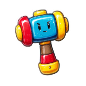 Friendly Cartoon Hammer Vinyl Car Decal Sticker – Waterproof & UV-Resistant 3.4133333333333336"