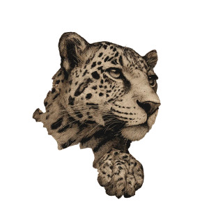 Floral Leopard Portrait Vinyl Car Decal Sticker – Waterproof & UV-Resistant 3.4133333333333336"