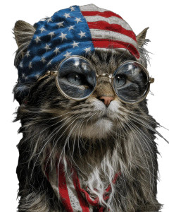 Patriotic Kittie Vinyl Car Decal Sticker – Waterproof & UV-Resistant 8.0"