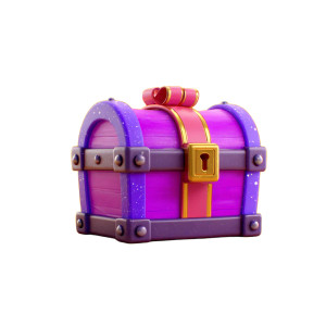 Purple Treasure Chest V2 Vinyl Car Decal Sticker – Waterproof & UV-Resistant 3.4133333333333336"