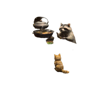 Raccoon Chef Vinyl Car Decal Sticker – Waterproof & UV-Resistant 3.4133333333333336"