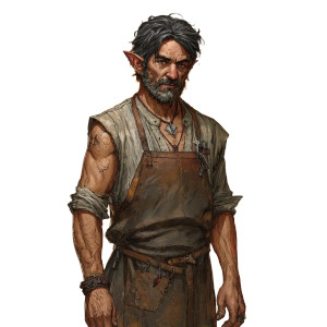 Half-Elf Blacksmith Vinyl Car Decal Sticker – Waterproof & UV-Resistant 3.4133333333333336"