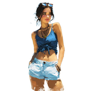 Beach Girl V4 Vinyl Car Decal Sticker – Waterproof & UV-Resistant 3.4133333333333336"