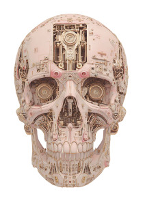 Retro Robot Skull Vinyl Car Decal Sticker – Waterproof & UV-Resistant 4.373333333333333"