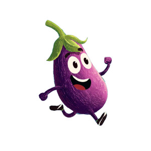 Cartoon Brinjal Vinyl Car Decal Sticker – Waterproof & UV-Resistant 6.826666666666667"