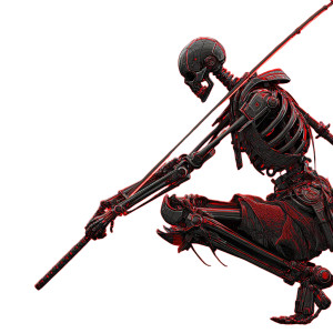 Futuristic Skeleton Ninja Vinyl Car Decal Sticker – Waterproof & UV-Resistant 6.826666666666667"