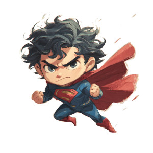 Chibi Superman V6 Vinyl Car Decal Sticker – Waterproof & UV-Resistant 3.4133333333333336"