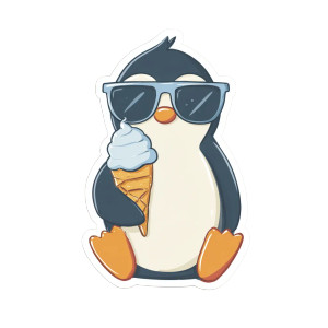 Cool Penguin Sticker Vinyl Car Decal Sticker – Waterproof & UV-Resistant 3.4133333333333336"