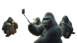 Gorilla Vlogging Joy Vinyl Car Decal Sticker – Waterproof & UV-Resistant 2.72"