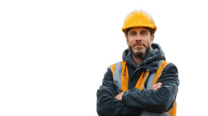 Construction Worker Portrait V11 Vinyl Car Decal Sticker – Waterproof & UV-Resistant 2.72"