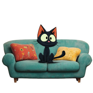 Cat Couch Fusion Vinyl Car Decal Sticker – Waterproof & UV-Resistant 3.4133333333333336"