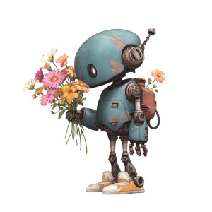 Cute Robot Flowers Vinyl Car Decal Sticker – Waterproof & UV-Resistant 3.4133333333333336" Cute Robot Flowers Vinyl Car Decal Sticker – Waterproof & UV-Resistant 3.4133333333333336"