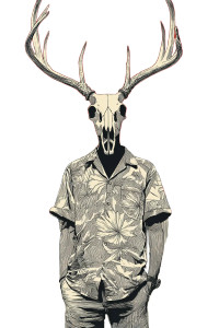 Deer Skull Horror Vinyl Car Decal Sticker – Waterproof & UV-Resistant 4.4