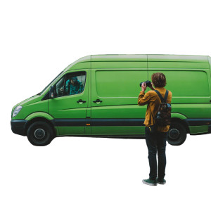 Green Flag Van Vinyl Car Decal Sticker – Waterproof & UV-Resistant 3.4133333333333336"