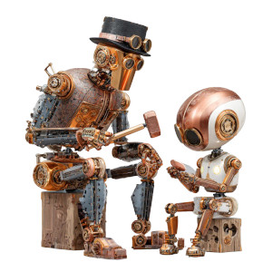 Robots Learning Craft Vinyl Car Decal Sticker – Waterproof & UV-Resistant 3.4133333333333336"