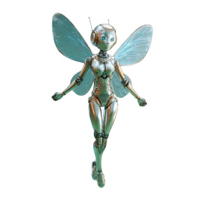 Robotic Fairy Girl Vinyl Car Decal Sticker – Waterproof & UV-Resistant 6.826666666666667"