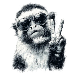 Capuchin Monkey Tattoo Vinyl Car Decal Sticker – Waterproof & UV-Resistant 3.4133333333333336"