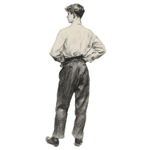 Young Man 1900 Vinyl Car Decal Sticker – Waterproof & UV-Resistant 3.4133333333333336"