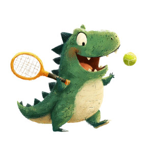 Dino Tennis Vinyl Car Decal Sticker – Waterproof & UV-Resistant 6.826666666666667"