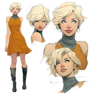 Blonde Superheroine V4 Vinyl Car Decal Sticker – Waterproof & UV-Resistant 3.4133333333333336"