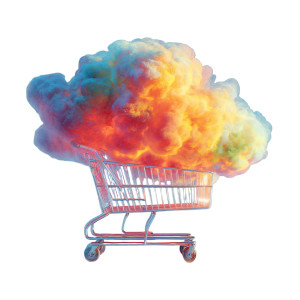 Futuristic Shopping Cart V2 Vinyl Car Decal Sticker – Waterproof & UV-Resistant 3.4133333333333336"