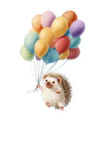 Floating Hedgehog Vinyl Car Decal Sticker – Waterproof & UV-Resistant 4.32"