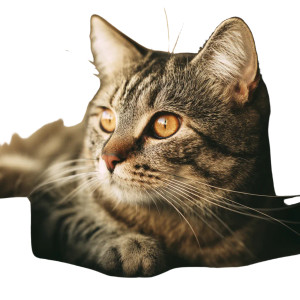 Sunlit Tabby Cat Vinyl Car Decal Sticker – Waterproof & UV-Resistant 3.4133333333333336"