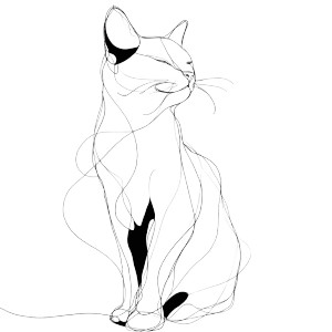 Minimalist Cat Drawing V5 Vinyl Car Decal Sticker – Waterproof & UV-Resistant 3.4133333333333336"