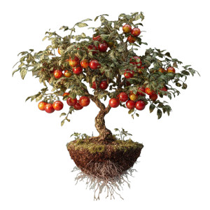 Tomato Tree Roots Vinyl Car Decal Sticker – Waterproof & UV-Resistant 3.4133333333333336"