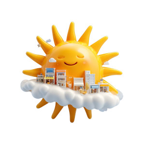 3D Sun Vinyl Car Decal Sticker – Waterproof & UV-Resistant 3.4133333333333336"