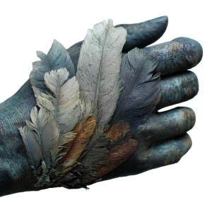 Feathered Hand Vinyl Car Decal Sticker – Waterproof & UV-Resistant 3.4133333333333336"