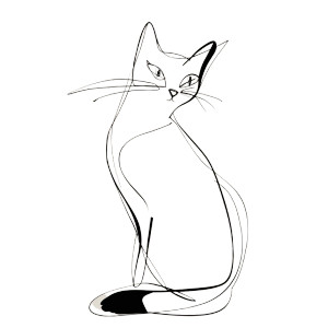 Minimalist Cat Drawing V6 Vinyl Car Decal Sticker – Waterproof & UV-Resistant 3.4133333333333336"