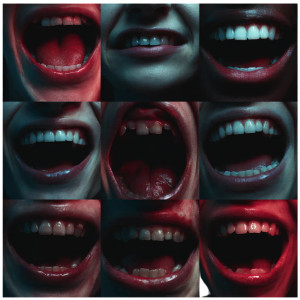 Mouth Grid Vinyl Car Decal Sticker – Waterproof & UV-Resistant 3.4133333333333336"