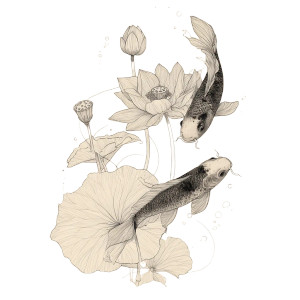 Koi And Lotus Vinyl Car Decal Sticker – Waterproof & UV-Resistant 3.4133333333333336" Koi And Lotus Vinyl Car Decal Sticker – Waterproof & UV-Resistant 3.4133333333333336"