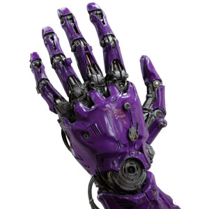 Purple Mechanical Hand Vinyl Car Decal Sticker – Waterproof & UV-Resistant 3.4133333333333336"