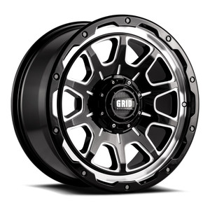 Upgrade your ride with Grid Wheels GD15 | 17x9 Gloss Black With Milled Accents | 6x135/6x139.7 Bolt Patterns
