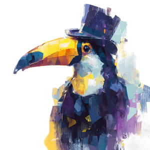 Top Hat Toucan Vinyl Car Decal Sticker – Waterproof & UV-Resistant 3.4133333333333336"