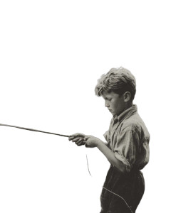 Boy Fishing Riverbank Vinyl Car Decal Sticker – Waterproof & UV-Resistant 4.0"