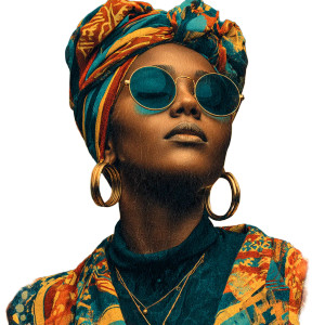 Stylish Afro-Futuristic Woman Vinyl Car Decal Sticker – Waterproof & UV-Resistant 3.4133333333333336"