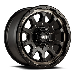 Upgrade to Grid Wheels GD15 | 17x9 Wheels | Matte Black with Milled Accents | Grid Logo Center Cap